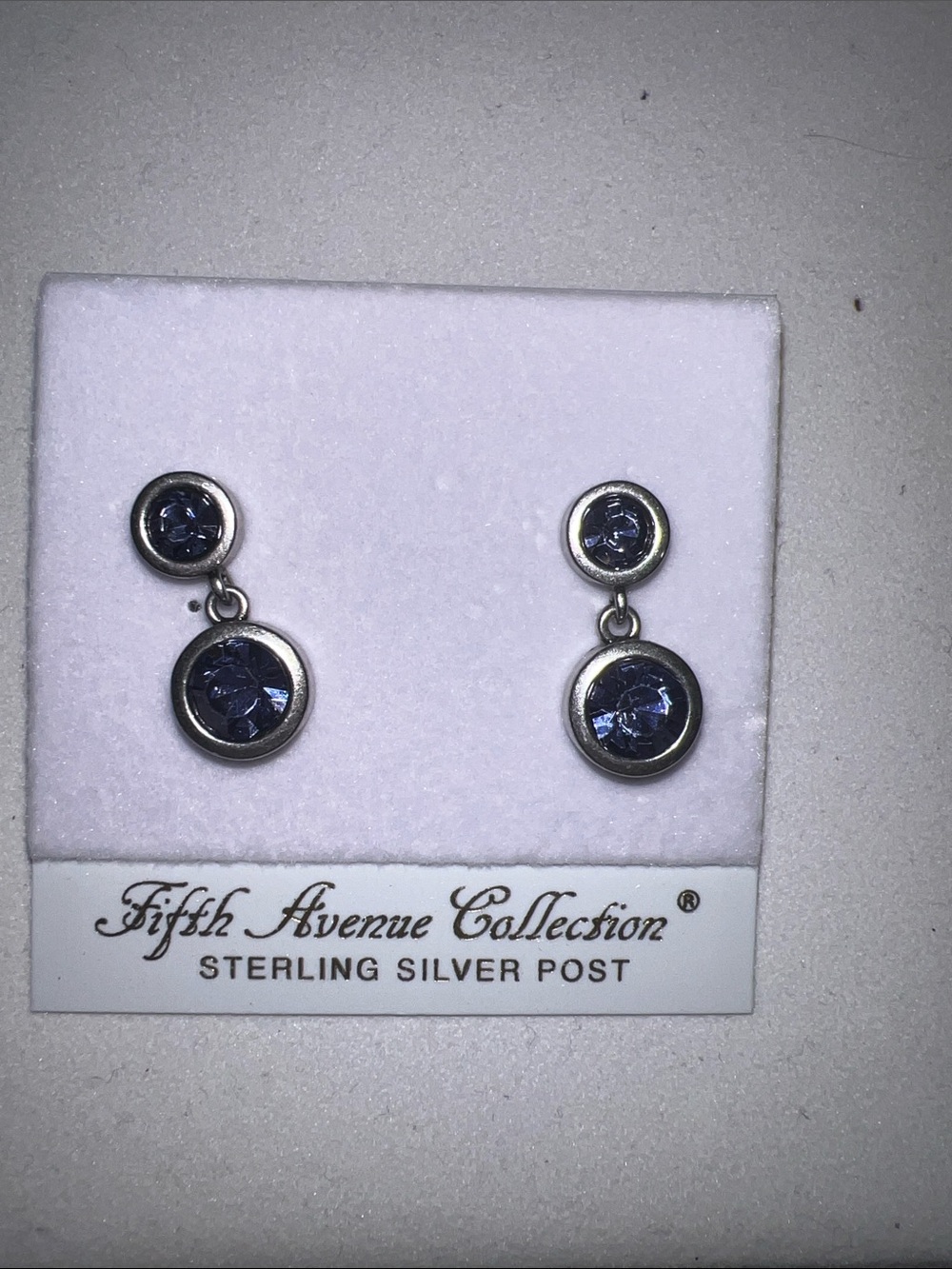 Silver drop with Tanzanite Swarovski Crystal Earrings